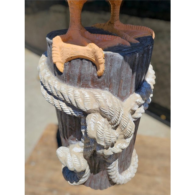 1960s Monumental Metal Jumbo Nautical Pelican on Stand For Sale - Image 15 of 17