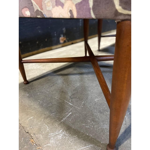 1950s 1950s A Pair of Thebes Stools Attributed to Dunbar in Jack Lenor Larsen Samarkand Velvet For Sale - Image 5 of 11