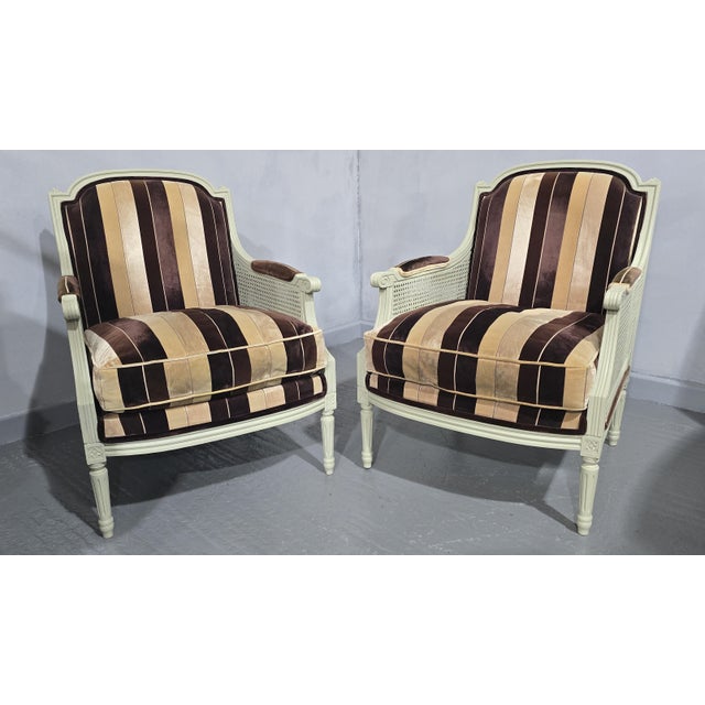 French Bergere Armchairs, 1920s, Set of 2 For Sale - Image 11 of 12