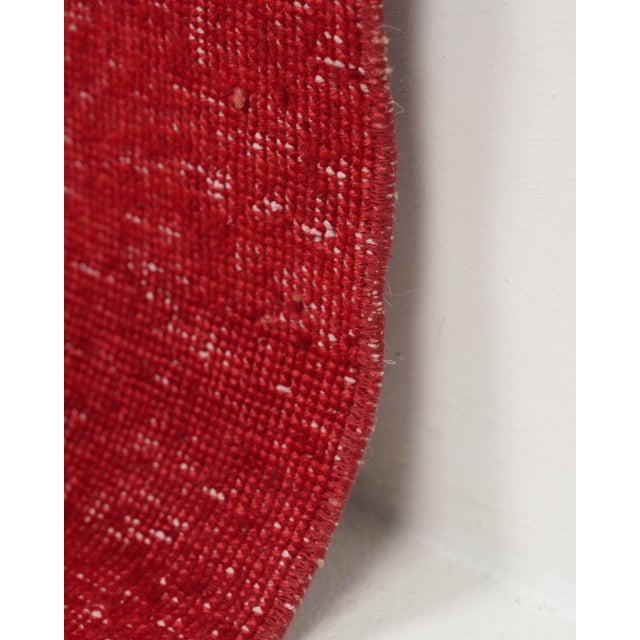 Red 1970s Vintage Turkish Handmade Wool Cotton Red Runner Rug For Sale - Image 8 of 11