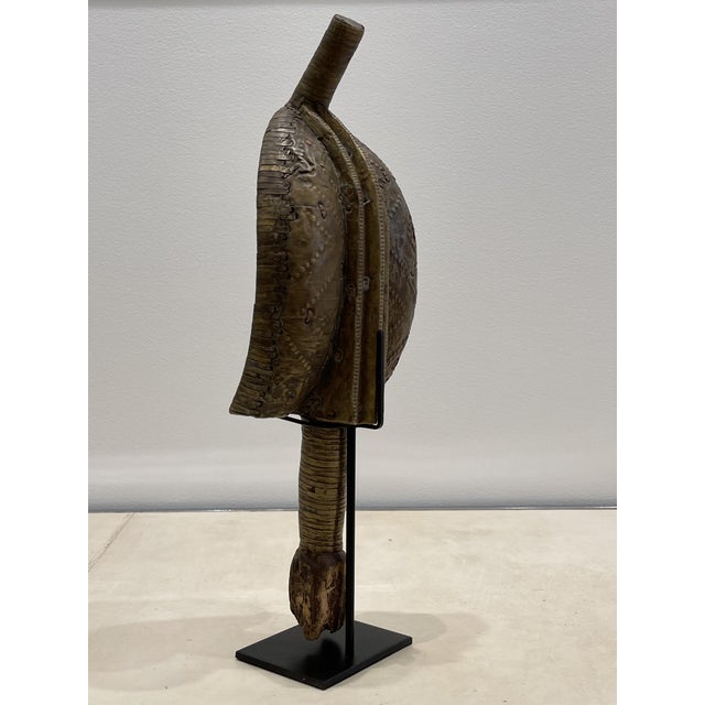 Black Brass & Copper & Leather Kota Reliquary, Gabon, 1925 For Sale - Image 8 of 14