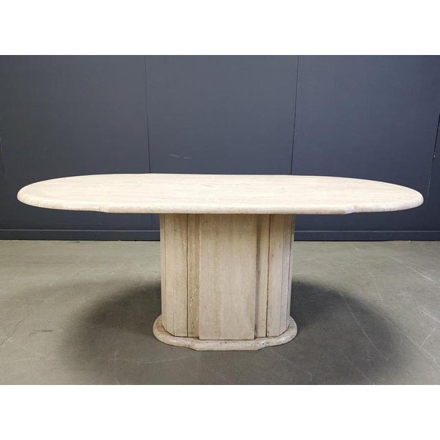 Vintage Travertine Oval Dining Table, 1970s For Sale - Image 13 of 15