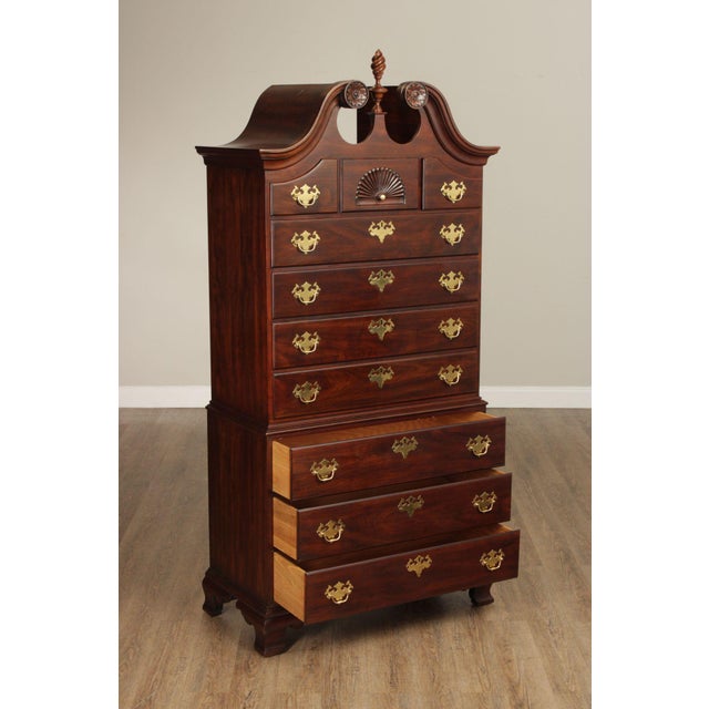 Statton Furniture Statton Chippendale Style Cherry Chest on Chest For Sale - Image 4 of 12