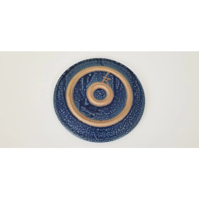 1980s Vintage Hand Painted Landscape Pattern Decorative Plate For Sale - Image 5 of 7