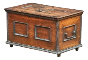 Continental Strong Box of Iron-Bound Walnut From the Renaissance