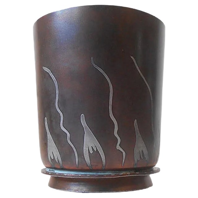 Art Deco Danish Metallurgy Vase from G&C Copenhagen, 1921 For Sale