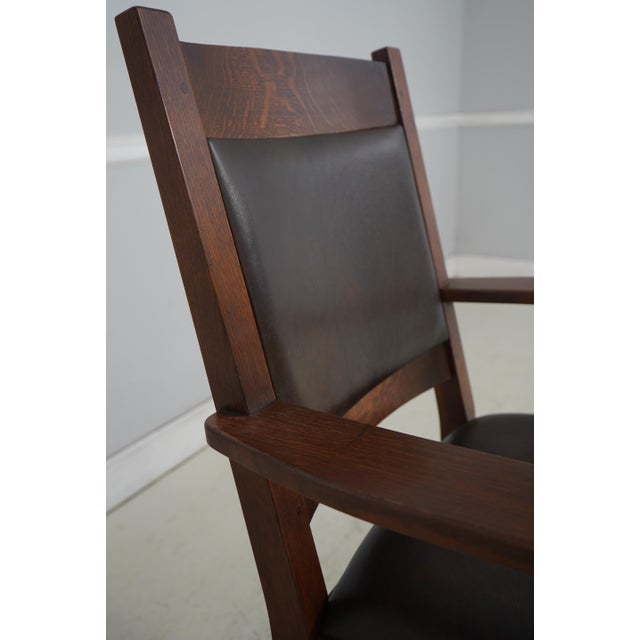 2000 - 2009 Stickley Mission Oak Leather Desk Chair For Sale - Image 5 of 18