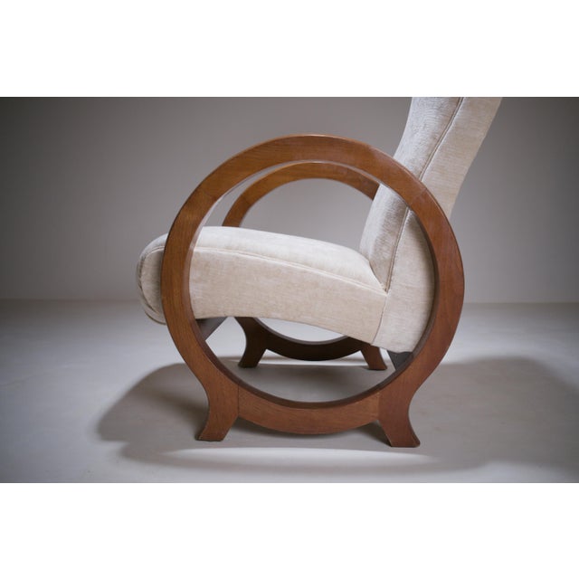 Modernist Art Deco Armchair by Rosello in the Style of Jacques Adnet, Paris, 1940 For Sale - Image 6 of 18