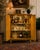 Vintage Mustard Lacquer Cabinet With Architectural Appliqué Doors For Sale - Image 4 of 4