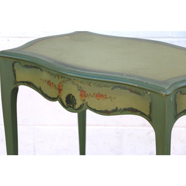 1950s French Provincial Hand-Painted Writing Table / Vanity Desk For Sale - Image 18 of 18