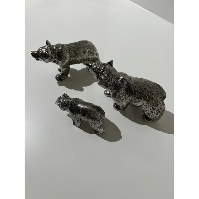 2010s Set of 3 Pewter Bears by Cipolla Pewter, Made in Italy From Gorsuch in Aspen For Sale - Image 5 of 10