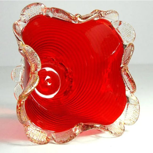 Small Vintage Murano Ribbed Dish, 1930s For Sale - Image 6 of 11