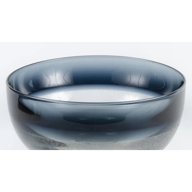1960s 1960s Scandinavian Modern Blue-Tinted Art Glass Decorative Bowl by Timo Sarpaneva, Finland For Sale - Image 5 of 9
