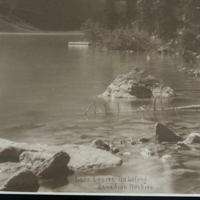 Photorealism Circa 1900 Lake Louise Canadian Rockies Sepia Vandyke Photogravure Provenance For Sale - Image 3 of 5