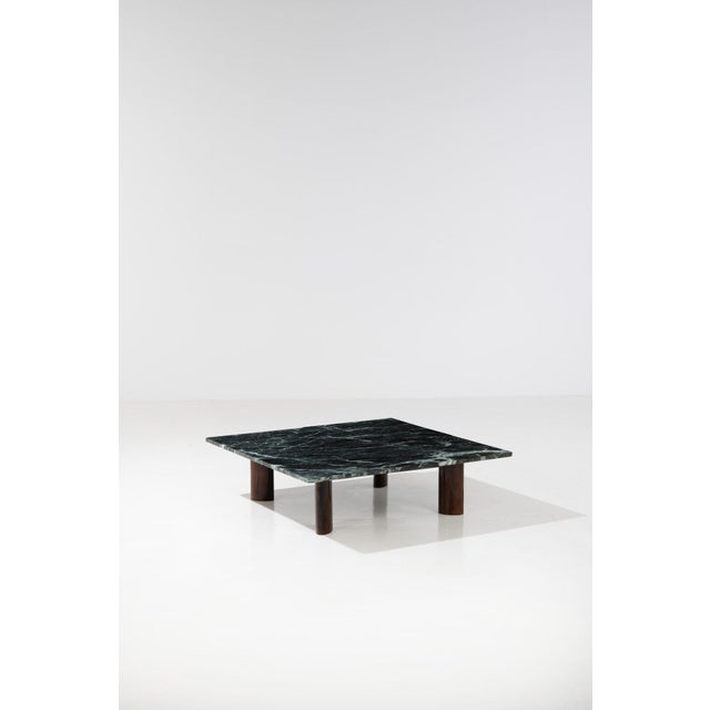 Coffee Table in Marble and Imbua Wood by Joaquim Tenreiro, 1950s For Sale - Image 3 of 3