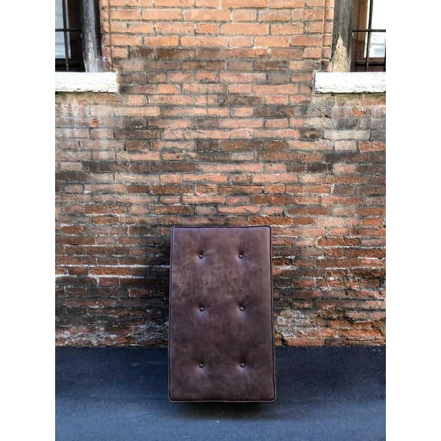 Contemporary Leather Pouf from Pescetta For Sale - Image 3 of 17