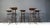 Vintage Brutalist Bar Stools, 1970s, Set of 5, in Very Good conditions. Designed 1970 to 1979