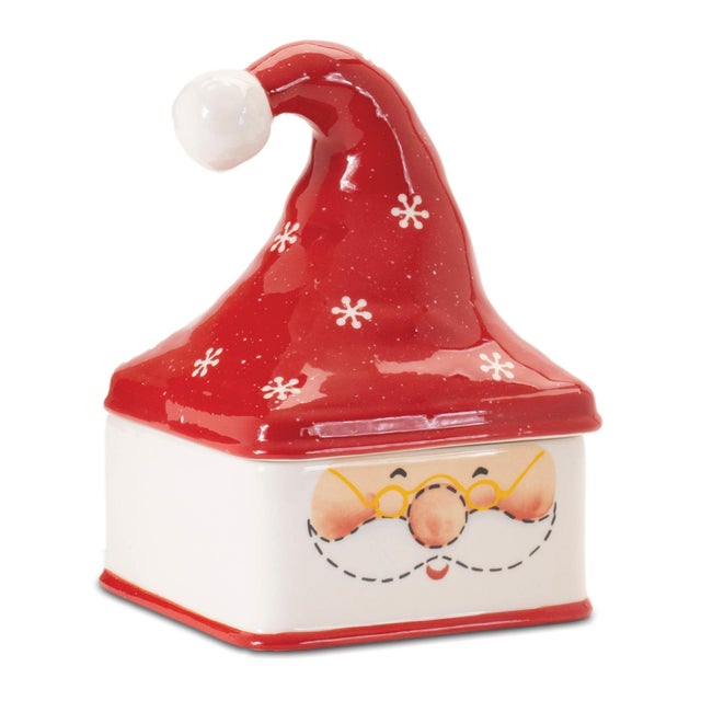 Kenneth Ludwig Chicago Ceramic Stacking Santa Character (Set of 3) For Sale - Image 4 of 9