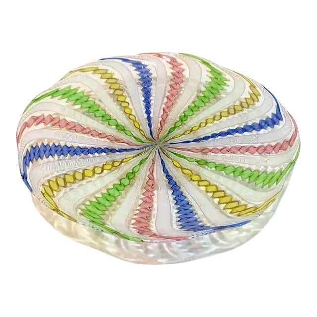 Mid-Century Murano Italy Venini Latticino Bowl For Sale