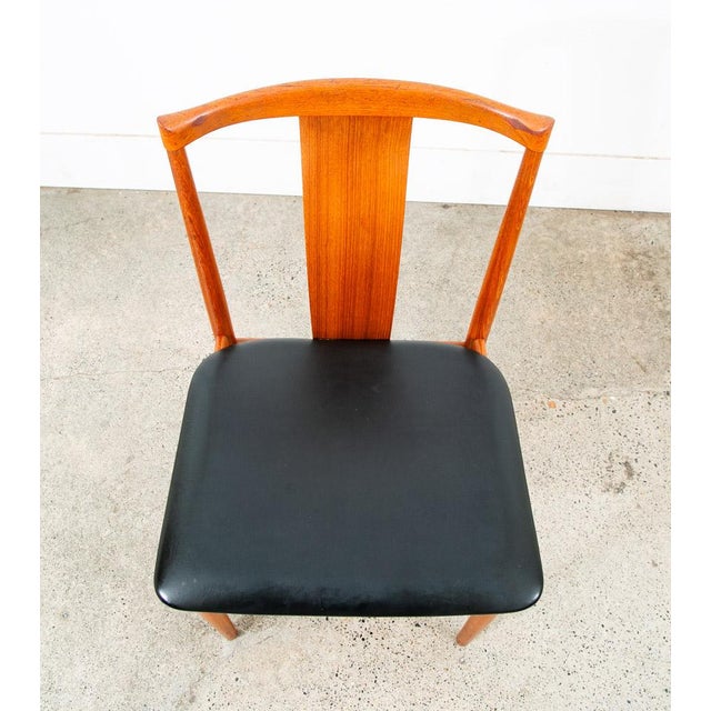 1960s Mid Century Danish Modern Dining Chair Solid Teak Wood Henning Sorensen Black For Sale In Sacramento - Image 6 of 12