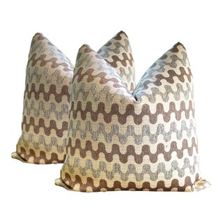 Contemporary Textural Linen Pillows - a Pair For Sale