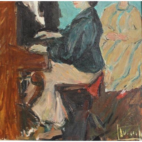 Carlo Striccoli, Figure at the Piano, 1960s, Oil on Board, Framed For Sale - Image 13 of 17