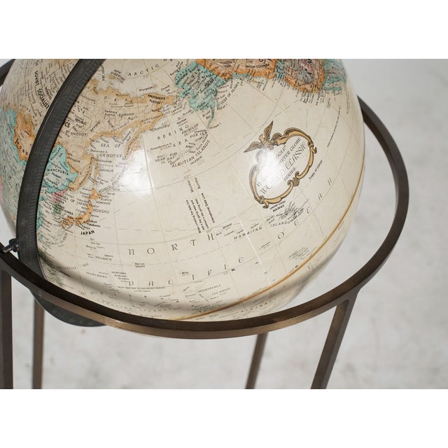 Replogle “World Classic” 12-Inch Library Globe on Brass Pedestal Stand ...