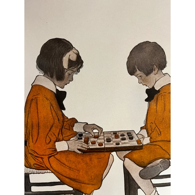 Illustration 1908 Jessie Willcox Smith "A Friendly Game" Figurative Print For Sale - Image 3 of 5