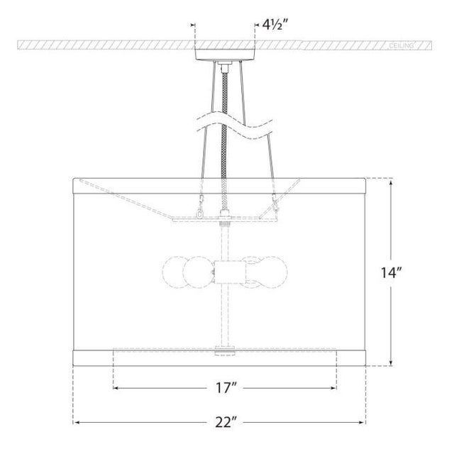 Modern Kate Spade New York for Visual Comfort Signature Walker Medium Hanging Shade in Gild with Linen Shade For Sale - Image 3 of 3