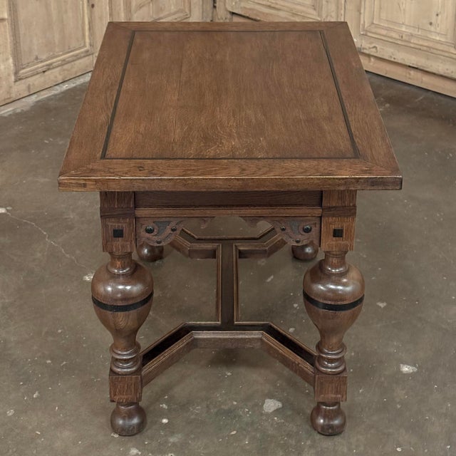 19th Century Dutch Jacobean Style Oak Table With Ebonized Trim For Sale - Image 13 of 18