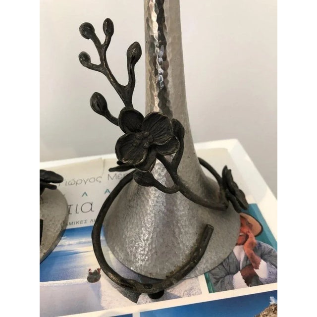 Black Orchid Candlestick Holders by Michael Aram - A Pair For Sale In Los Angeles - Image 6 of 10