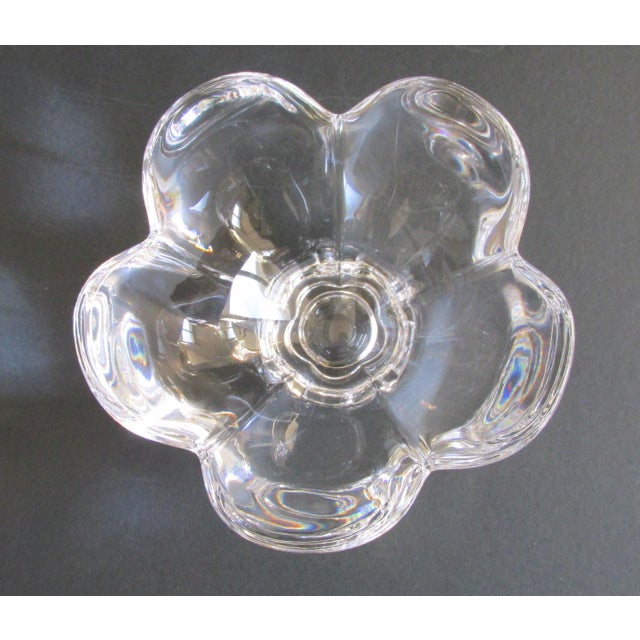 Mid-Century Modern Orrefors Crystal Petal Bowl For Sale - Image 3 of 5