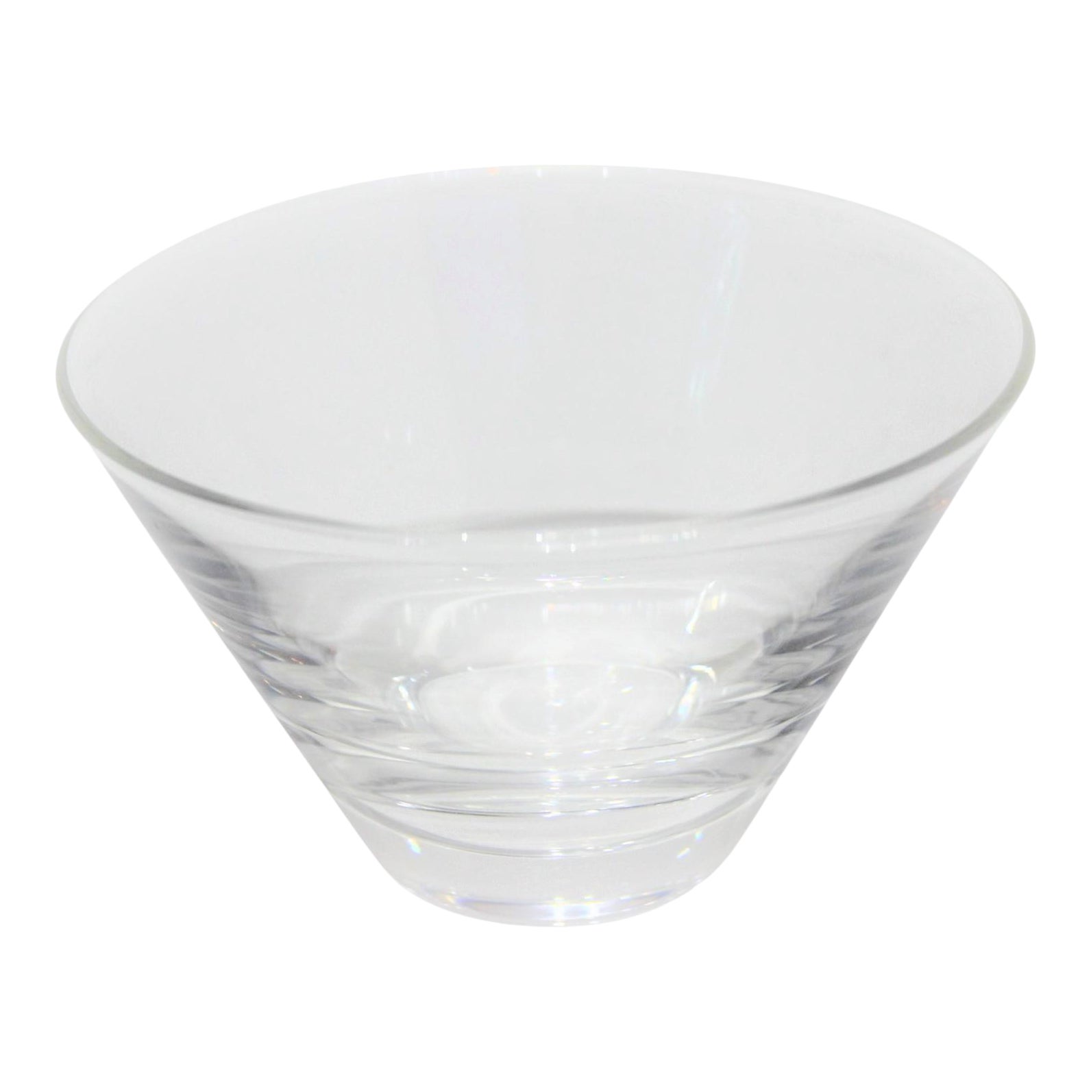Mid-Century Modern Steuben Serving Bowl for Martini Olives Clear Glass  Signed in Verso