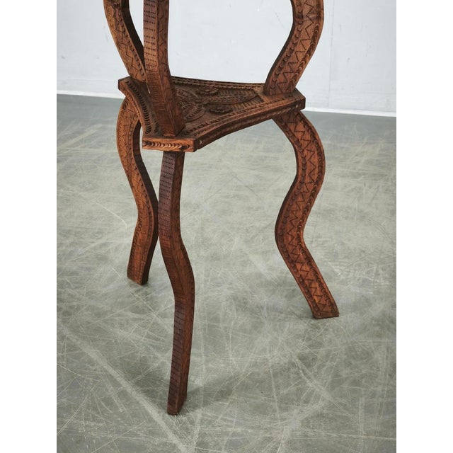 Antique Central European Hand-Carved Beech Side Table, 1890s For Sale - Image 9 of 12
