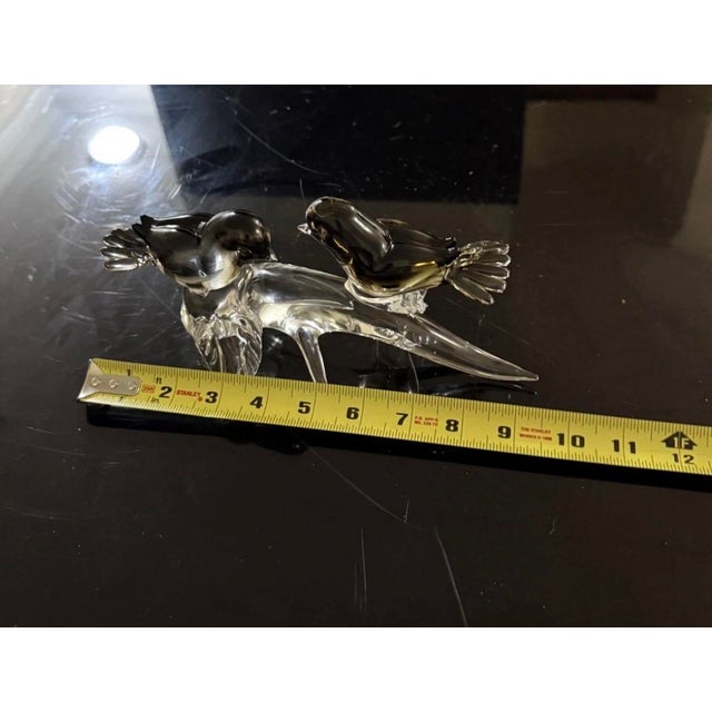 1970s 1970s Murano S. Puccini Signed Italy Glass Birds on Branch Sculpture Art Glass 9in For Sale - Image 5 of 5