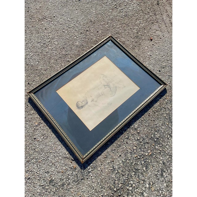 Figurative Vintage Nude Sketch on Canvas For Sale - Image 3 of 5