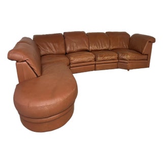 Italian Gyform Leather Sectional Sofa For Sale