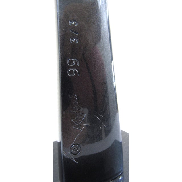 James Myford Aluminum Sculpture "Single Elongated Form" Dark Blue 1999 Signed For Sale - Image 9 of 12