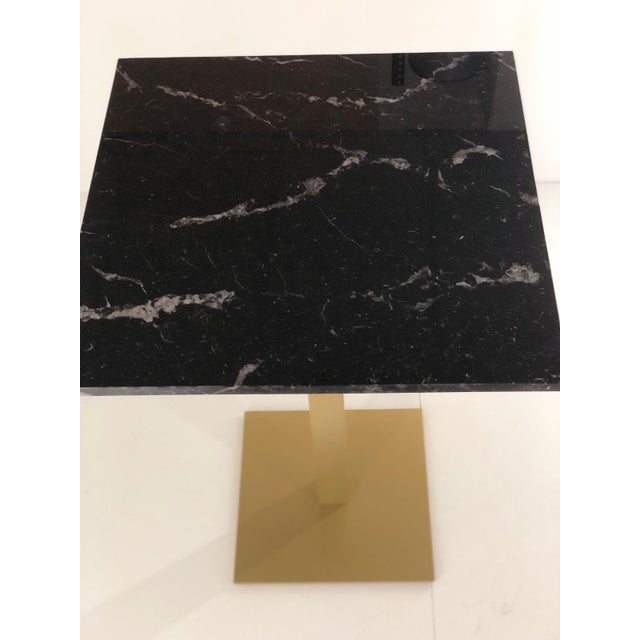 Modern New Bistro High Table in Gilded Wrought Iron With Black Marble Top For Sale - Image 3 of 7