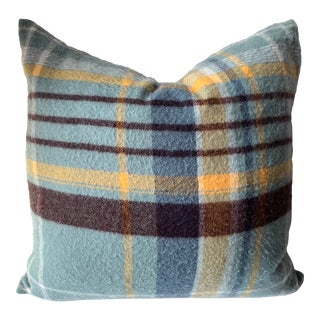 Wool Flannel Plaid Pillow-Feather Insert-Garnet Hill For Sale
