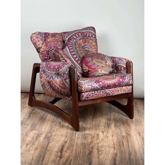 Mid-Century Modern Vintage Mid-Century Modern Adrian Pearsall for Craft Associates Walnut Wingback Chair Circa 1970 For Sale - Image 3 of 10