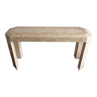 Tessellated Stone Console Table Maitland-Smith Style For Sale