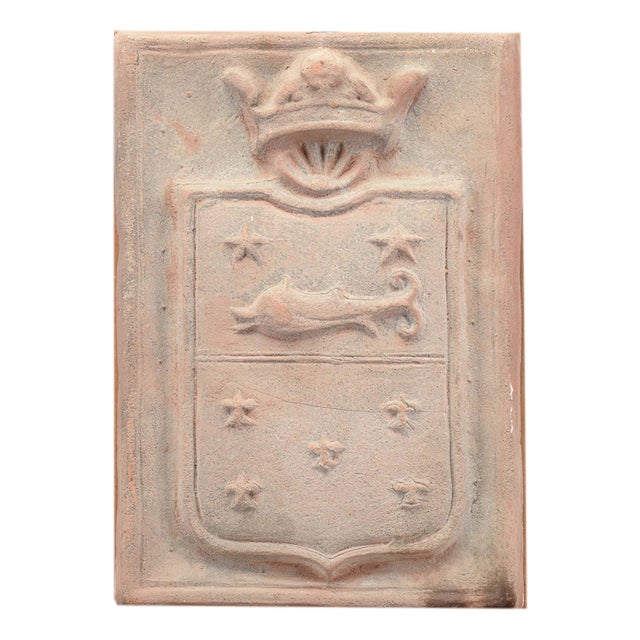 Coat-of-Arms Plaque in Terracotta, 1970s For Sale