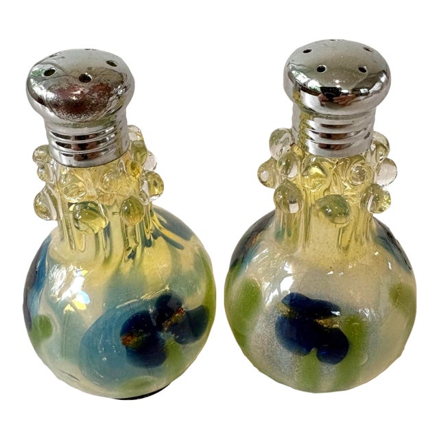 Vintage Marano, Glass Salt and Pepper Shakers For Sale