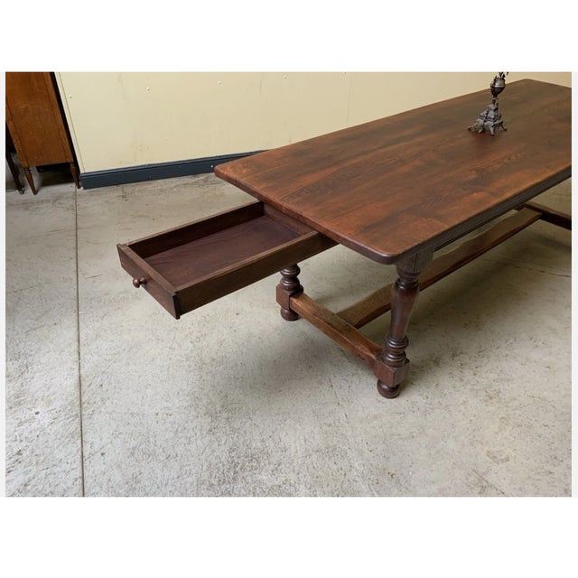 Brown Vintage Monastery Table, 1940 For Sale - Image 8 of 13
