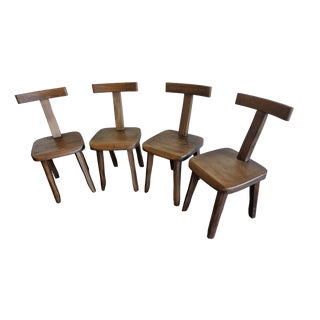 Brutalist Model T Chairs from Olavi Hanninen, Finland, 1960s, Set of 4 For Sale