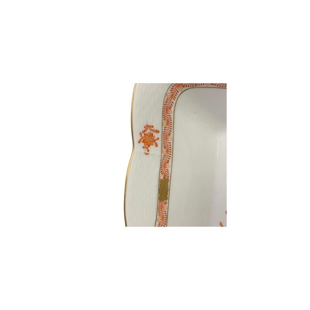 Traditional 1960s Herend - Chinese Bouquet in Rust Square Dish For Sale - Image 3 of 5