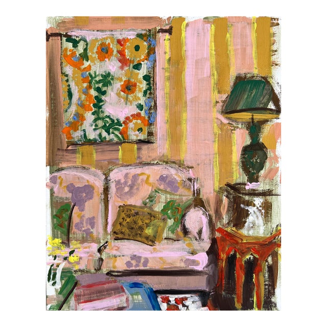 Painting of an Interior Original Artwork by Shann Spishak For Sale