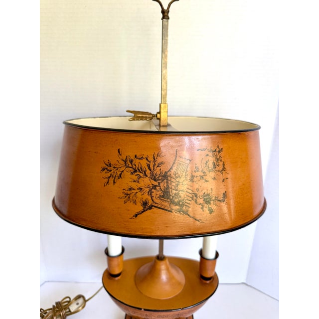 Mid 20th Century Italian Terracotta Neoclassical Tole Bouillotte Lamp For Sale - Image 4 of 13