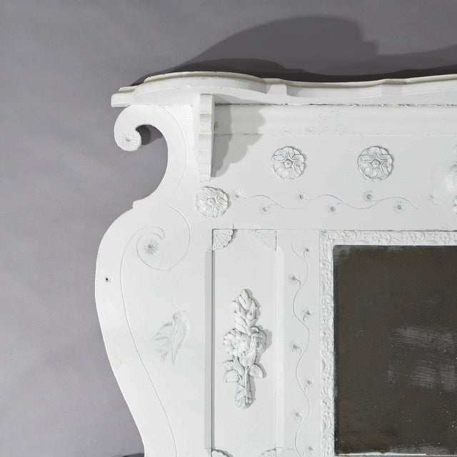 Antique Figural Carved & Mirrored Fireplace Mantel 1890 For Sale - Image 9 of 12